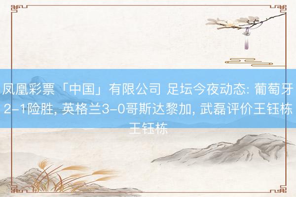 凤凰彩票「中国」有限公司 足坛今夜动态: 葡萄牙2-1险胜， 英格兰3-0哥斯达黎加， 武磊评价王钰栋